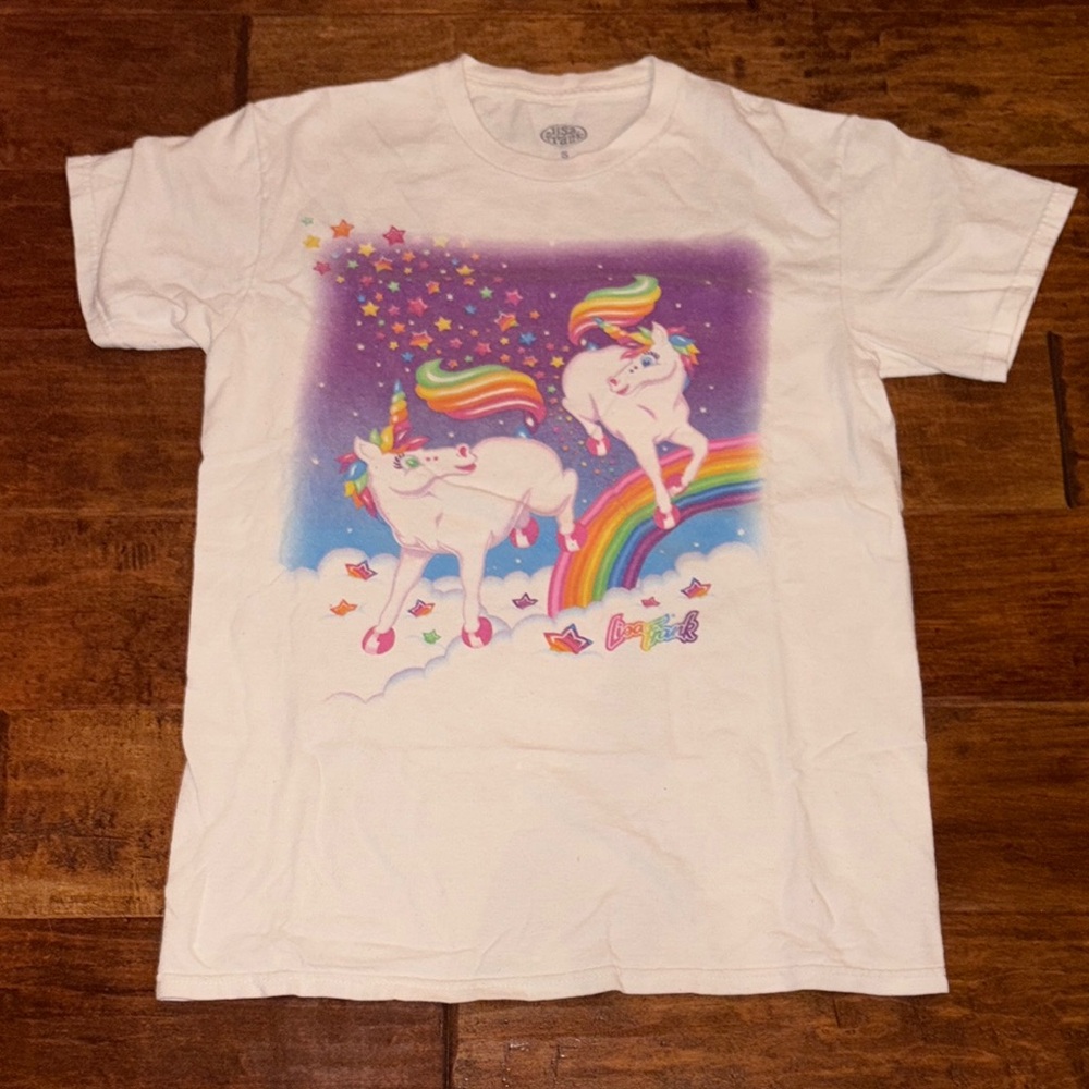 Lisa Frank White Short Sleeve Tee with Winter Graphic - Picture 1 of 4